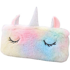 Deals, Discounts & Offers on  - Kalakriti Unicorn Soft Plush Fur Fabric Pencil Case Holder Beauty Makeup Storage Case Pouch- Kids School Supply Organizer Students Stationery Pouch