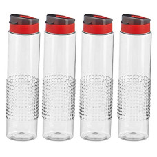 Deals and Offers on - Steelo Sitara Water Bottle, 1000ml, Set of 4, Clear Deals, Discounts & Offers on - Steelo Sitara Water Bottle, 1000ml, Set of 4, Clear