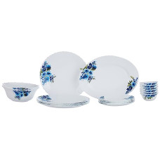 Deals and Offers on - Larah by Borosil Pansy Fluted Series Opalware Dinner Set | 21 Pieces for Family of 6 | Microwave & Dishwasher Safe | Bone-Ash Free | Crockery Set Deals, Discounts & Offers on - Larah by Borosil Pansy Fluted Series Opalware Dinner Set | 21 Pieces for Family of 6 | Microwave & Dishwasher Safe | Bone-Ash Free | Crockery Set
