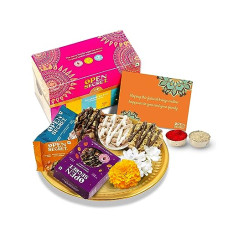 Deals, Discounts & Offers on  - Open Secret Bhaidooj Gift Hamper with Chocolate Cookies | 3 Item Gift Combo - Combo Pack with tika set, Roli, Chawal, Bhai dooj Card