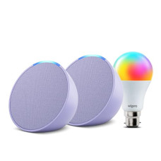 Deals and Offers on Electronics - Echo Pop (Purple) gift twin pack with Wipro 9W LED Smart Color Bulb Deals, Discounts & Offers on Electronics - Echo Pop (Purple) gift twin pack with Wipro 9W LED Smart Color Bulb