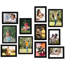 Deals and Offers on - Amazon Brand - Solimo MDF Collage Photo Frames, Set Of 11 (8Pcs - 5X7 Inch, 3Pcs - 8X10 Inch), Black, Rectangular, wall mount Deals, Discounts & Offers on - Amazon Brand - Solimo MDF Collage Photo Frames, Set Of 11 (8Pcs - 5X7 Inch, 3Pcs - 8X10 Inch), Black, Rectangular, wall mount