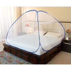 Deals and Offers on Outdoor Living - Amazon Brand - Solimo Mosquito Net, Double Bed (King Size, 24-30 GSM, Foldable, Highly Durable) - Blue Deals, Discounts & Offers on Outdoor Living - Amazon Brand - Solimo Mosquito Net, Double Bed (King Size, 24-30 GSM, Foldable, Highly Durable) - Blue