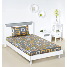 Deals and Offers on - Amazon Brand - Solimo Polycotton Jazzy Hues Single Bedsheet with 1 Pillow Cover, Multicolor, 95 GSM Deals, Discounts & Offers on - Amazon Brand - Solimo Polycotton Jazzy Hues Single Bedsheet with 1 Pillow Cover, Multicolor, 95 GSM
