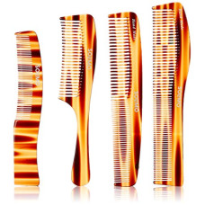 Deals and Offers on - Amazon Brand - Solimo Handmade Brown Set of 4 Combs: 1 Raised-Edge All-Purpose, 1 Curved-Grip Fine-Tooth, 1 Long-Handle and Curved, 1 Wavy-Shaped Comb Deals, Discounts & Offers on - Amazon Brand - Solimo Handmade Brown Set of 4 Combs: 1 Raised-Edge All-Purpose, 1 Curved-Grip Fine-Tooth, 1 Long-Handle and Curved, 1 Wavy-Shaped Comb
