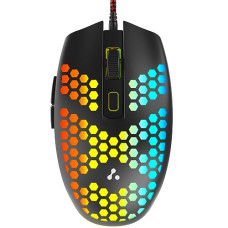 Deals and Offers on - Ambrane Honeycomb Design Wired Gaming Mouse with 6 Programmable Buttons, 4-Speed Customizable 3600 DPI, Comfortable Grip, 7 Colors Breathing LED Light, 1.5m Long Cable, Lightweight (TroneX, Black) Deals, Discounts & Offers on - Ambrane Honeycomb Design Wired Gaming Mouse with 6 Programmable Buttons, 4-Speed Customizable 3600 DPI, Comfortable Grip, 7 Colors Breathing LED Light, 1.5m Long Cable, Lightweight (TroneX, Black)