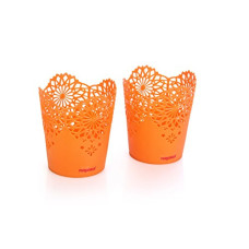 Deals and Offers on - Nayasa Lacy 2 Piece Plastic Tall Basket Set, Orange Deals, Discounts & Offers on - Nayasa Lacy 2 Piece Plastic Tall Basket Set, Orange