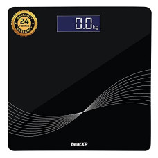 Deals and Offers on - beatXP Wave Digital Weight Machine For Body Weight with Thick Tempered Glass, Best Bathroom Weighing Scale with LCD Display - 2 Year Warranty Deals, Discounts & Offers on - beatXP Wave Digital Weight Machine For Body Weight with Thick Tempered Glass, Best Bathroom Weighing Scale with LCD Display - 2 Year Warranty