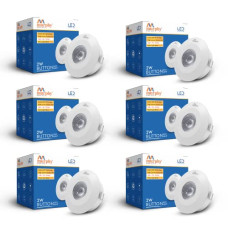 Deals and Offers on - Murphy 2 Watts LED Button Round Spot Light (Warm White, Golden Yellow) Pack of 6 Deals, Discounts & Offers on - Murphy 2 Watts LED Button Round Spot Light (Warm White, Golden Yellow) Pack of 6