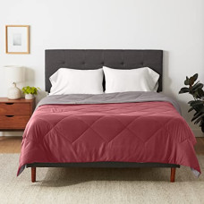 Deals and Offers on - amazon basics Microfiber Full/Queen Comforter, Red, Burgundy, Pack of 1, reversible Deals, Discounts & Offers on - amazon basics Microfiber Full/Queen Comforter, Red, Burgundy, Pack of 1, reversible