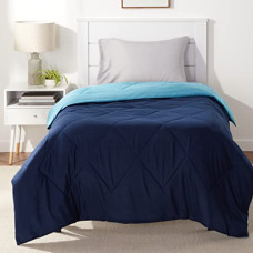 Deals and Offers on - Amazon Basics Reversible Microfiber Comforter - Single/Single Large, Navy Blue, Pack of 1 Deals, Discounts & Offers on - Amazon Basics Reversible Microfiber Comforter - Single/Single Large, Navy Blue, Pack of 1