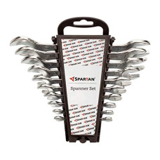 Deals, Discounts & Offers on  - Spartan Carbon Steel Double Ended Open Jaw Spanner Set (Silver, Pack of 10)