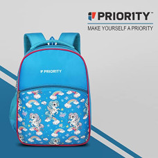 Deals, Discounts & Offers on Backpacks - Priority Rainbow 003 25 litres Turquoise Blue Polyester School Bag | Specially For Teenagers | Made for Unisex | Printed Backpack