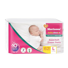 Deals, Discounts & Offers on Baby Care - Morisons Baby Dreams SuperSoft Diaper Pants Large - L(62 Pieces)