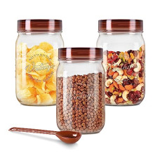Deals, Discounts & Offers on  - MILTON Vintage Pet Jar Set of 3, 750 ml Each, Transparent | Food Grade | Air Tight | BPA Free | Food Storage Container, Polyethylene Terephthalate