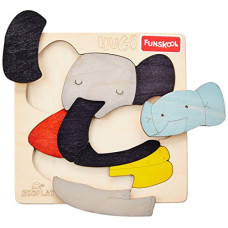 Deals, Discounts & Offers on  - Funskool Ekoplay-Hugs, Elephant-Wooden Puzzle