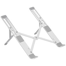 Deals, Discounts & Offers on Laptop Accessories - amazon basics Laptop Stand, Height-Adjustable, Foldable, Portable, Ventilated, Fits Up to 15.6-Inch Laptops (Aluminium Alloy, Silver) Tabletop
