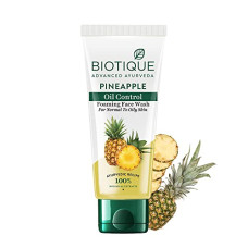 Deals and Offers on - Biotique Pineapple Oil Control Foaming Face Wash | Hydrates dry skin | Eliminates Excess Oil | Evens Skin Tone | 100% Botanical Extracts | Suitable Deals, Discounts & Offers on - Biotique Pineapple Oil Control Foaming Face Wash | Hydrates dry skin | Eliminates Excess Oil | Evens Skin Tone | 100% Botanical Extracts | Suitable