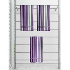 Deals, Discounts & Offers on  - Athom Trendz Ecosaviour Striped Cotton Bath Towel 70x140 cm Multicolour Pack of 3