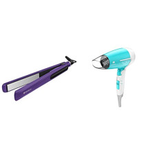 Deals, Discounts & Offers on  - Havells hair styling combo - Straightener (Purple) and Hair dryer (Turquoise)