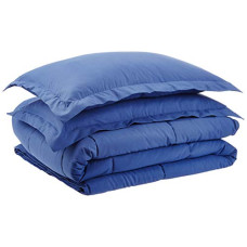 Deals and Offers on - amazon basics Down-Alternative Comforter Set with pillow covers- Navy, King Deals, Discounts & Offers on - amazon basics Down-Alternative Comforter Set with pillow covers- Navy, King