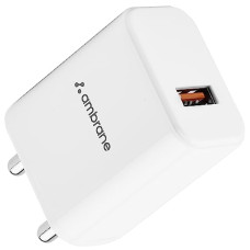 Deals and Offers on Mobile Accessories - Ambrane 18W USB BoostedSpeed Mobile Charger Adapter with Quick Charge 3.0, Fast Charging, Deals, Discounts & Offers on Mobile Accessories - Ambrane 18W USB BoostedSpeed Mobile Charger Adapter with Quick Charge 3.0, Fast Charging,