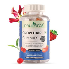 Deals and Offers on - Neuherbs Grow Hair 30 Gummies With Biotin, Bamboo shoot extract, Green Tea Extract, Iron, Vitamin B12, B2, Folic Acid Keeps Hair Healthy & Strong | Natural Strawberry Flavored |100% Vegetarian | Gelatin Free | 0 Added Sugar Deals, Discounts & Offers on - Neuherbs Grow Hair 30 Gummies With Biotin, Bamboo shoot extract, Green Tea Extract, Iron, Vitamin B12, B2, Folic Acid Keeps Hair Healthy & Strong | Natural Strawberry Flavored |100% Vegetarian | Gelatin Free | 0 Added Sugar