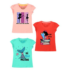 Deals and Offers on - Naughty Ninos Girls Printed Tshirt - Pack of 3 (2 Year-8 Years) Deals, Discounts & Offers on - Naughty Ninos Girls Printed Tshirt - Pack of 3 (2 Year-8 Years)