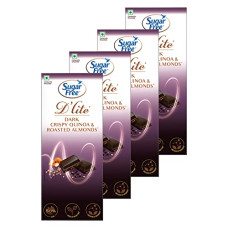 Deals and Offers on - Sugar Free D'lite Quinoa & Almonds Dark Chocolate Bar, 80g (Pack of 4) Deals, Discounts & Offers on - Sugar Free D'lite Quinoa & Almonds Dark Chocolate Bar, 80g (Pack of 4)