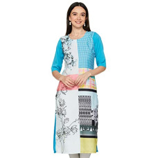 Deals and Offers on Women - Sancom Women's Crepe Regular Kurta Deals, Discounts & Offers on Women - Sancom Women's Crepe Regular Kurta