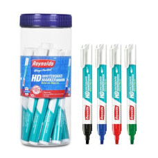 Deals and Offers on Stationery - Reynolds HD WM 10 CT JAR, 4 BLACK, 4 BLUE, 1 RED & 1 GREEN | For Office and Home Use | Leak Proof Marker Pens with Unique Tip Stopper System | Easily Erasable Ink | MultiColour Deals, Discounts & Offers on Stationery - Reynolds HD WM 10 CT JAR, 4 BLACK, 4 BLUE, 1 RED & 1 GREEN | For Office and Home Use | Leak Proof Marker Pens with Unique Tip Stopper System | Easily Erasable Ink | MultiColour