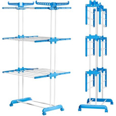 Deals and Offers on - Nexellar Steel Floor Cloth Dryer Stand Double Poll Stainless Steel 3 Level Rust Free Cloth Drying Stand with Wheels(3 Tier) Deals, Discounts & Offers on - Nexellar Steel Floor Cloth Dryer Stand Double Poll Stainless Steel 3 Level Rust Free Cloth Drying Stand with Wheels(3 Tier)