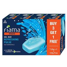 Deals, Discounts & Offers on  - Fiama Men Refreshing Pulse Gel Bar, With Sea Minerals & Skin Conditioners - 125g (Buy 3 Get 1 Free)