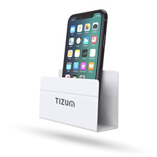 Deals, Discounts & Offers on Mobile Accessories - Tizum Wall Hanging Mobile Holder Stand, Wall Mount, Charging Holder with Adhesive Strips Compatible with iPhones, Smartphones and Mini Tablet, Mobile Phone Organizer Stand, Storage Case
