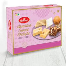 Deals and Offers on - Haldirams Assorted Sweet Delight 450g, Savour The Variety of Indian Sweets (Contains Kaju Katli, Dodha Burfi, Patisa, Besan Ladoo) Deals, Discounts & Offers on - Haldirams Assorted Sweet Delight 450g, Savour The Variety of Indian Sweets (Contains Kaju Katli, Dodha Burfi, Patisa, Besan Ladoo)
