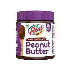 Deals and Offers on - DABUR Real Health Dark Chocolate Peanut Butter -Creamy| High Protein with 6g Protein per serve| For Fitness conscious | Zero Trans Fat | Gluten Free - 350g Deals, Discounts & Offers on - DABUR Real Health Dark Chocolate Peanut Butter -Creamy| High Protein with 6g Protein per serve| For Fitness conscious | Zero Trans Fat | Gluten Free - 350g