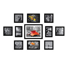 Deals and Offers on - Amazon Brand - Solimo Collage Set of 11 Black Photo Frames ( 4 x 6 Inch - 2 & 5 X 5 Inch - 6, 5 X 7 inch - 2 & 8 X 10 inch - 1 ), Rectangular, Synthetic, Tabletop Deals, Discounts & Offers on - Amazon Brand - Solimo Collage Set of 11 Black Photo Frames ( 4 x 6 Inch - 2 & 5 X 5 Inch - 6, 5 X 7 inch - 2 & 8 X 10 inch - 1 ), Rectangular, Synthetic, Tabletop