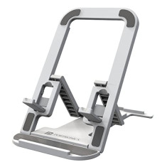 Deals and Offers on - Portronics Modesk 100 Desktop Foldable Mobile & Tablet Holder with Multiple Viewing Angles, Anti Slip Strips, ABS Material(Grey) Deals, Discounts & Offers on - Portronics Modesk 100 Desktop Foldable Mobile & Tablet Holder with Multiple Viewing Angles, Anti Slip Strips, ABS Material(Grey)
