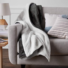 Deals and Offers on - amazon basics Micromink Polyester Sherpa Blanket - Twin, Charcoal, Pack of 1, reversible Deals, Discounts & Offers on - amazon basics Micromink Polyester Sherpa Blanket - Twin, Charcoal, Pack of 1, reversible