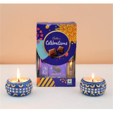 Deals, Discounts & Offers on  - SFU E Com Cadbury Mini Celebration With 2Pcs. Designer Diya Set | Chocolate Gift For Corporate Gifts, Family, Friends, New year, Diwali | 013