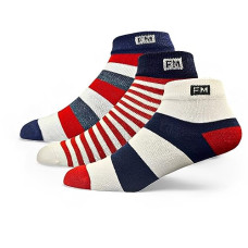 Deals, Discounts & Offers on Accessories - Fitness Mantra Originals Mens Special Design Sneaker Length Socks (Free Size, Pack of 3 Pairs) (Multicolor)