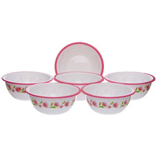 Deals, Discounts & Offers on  - Nayasa Plastic Microwave Round Bowl Dlx Set, 6-Pieces, Pink, 200 milliliter