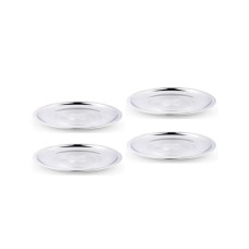 Deals, Discounts & Offers on  - Neelam Stainless Steel 8 22G Diamond Neelam Plate, 18 cm, Silver, Set of 4