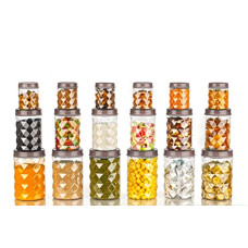 Deals and Offers on - Tosaa Plastic Pet Storage Jar and Container, Set of 18 (6 pcs x 350ml Each, 6 pcs x 650ml Each, 6 pcs x 1.20ltrs Each), Black|Air Tight|Kitchen Organiser|BPA Free|Stackable Deals, Discounts & Offers on - Tosaa Plastic Pet Storage Jar and Container, Set of 18 (6 pcs x 350ml Each, 6 pcs x 650ml Each, 6 pcs x 1.20ltrs Each), Black|Air Tight|Kitchen Organiser|BPA Free|Stackable