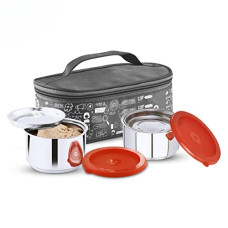 Deals and Offers on - Pigeon Lunch Box Nutri Fresh Stainless Steel Insulated Tiffin Box | Keeps Food Warm and Fresh| Pack of 2 - Grey (2 Year Warranty) Deals, Discounts & Offers on - Pigeon Lunch Box Nutri Fresh Stainless Steel Insulated Tiffin Box | Keeps Food Warm and Fresh| Pack of 2 - Grey (2 Year Warranty)
