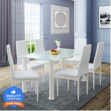Deals, Discounts & Offers on Furniture - [For SBI Credit Card] Flipkart Perfect Homes Levyn Metal 6 Seater Dining Set(Finish Color -White, Knock Down)