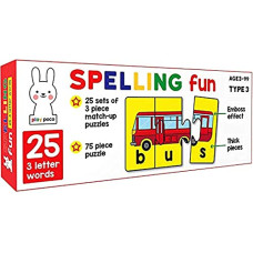 Deals, Discounts & Offers on  - Spelling Fun Type 3-75 Piece Spelling Puzzle - Learn to Spell 25 Three Letter Words - Beautiful Colorful Pictures (Age 4+)