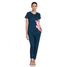 Deals and Offers on Women - Clovia Women's Cotton Owl Print Top & Pyjama Deals, Discounts & Offers on Women - Clovia Women's Cotton Owl Print Top & Pyjama