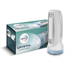 Deals and Offers on - Wipro Crystal Multi Functional Emergency LED Torch Cum Lantern|Emergency Light with Ergonomic Design |Li Ion Battery (White), Pack of 1 Deals, Discounts & Offers on - Wipro Crystal Multi Functional Emergency LED Torch Cum Lantern|Emergency Light with Ergonomic Design |Li Ion Battery (White), Pack of 1
