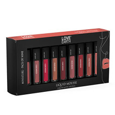 Deals, Discounts & Offers on Beauty Care - Love Earth Liquid Mousse Lipstick Matte Finish Combo Kit | Lightweight, Non-Sticky, Non-Drying,Transferproof, Waterproof Lipstick Set | Lasts Up to 12 hours with Vitamin E and Jojoba Oil | Rakhi Gift Set Multicolor Mini Liquid Lipstick - (2ml X 9) 18ml